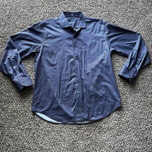 Peter Millar Blue Button Up Shirt Mens XL Golfwear Business Professional Preppy